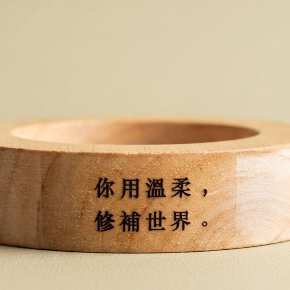 木製燈水晶貼細節