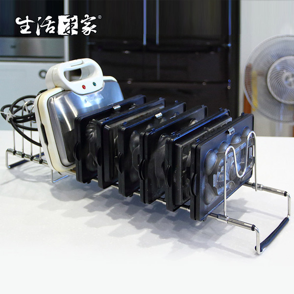 10格小V烤盤收納架 台灣製304不鏽鋼 伸縮設計 間距可調整 陳列置物#27106