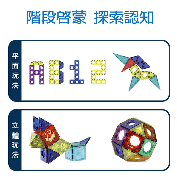 魔磁樂園兒童磁力片積木96片