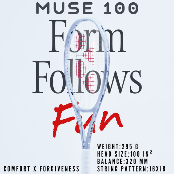 【YONEX】{形隨你心 直覺流暢} MUSE 100 網球拍