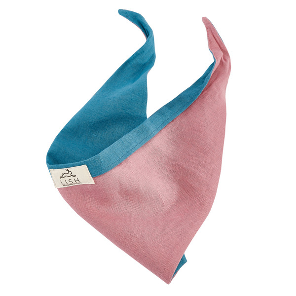 英國LISH 寵物領巾-藍粉色