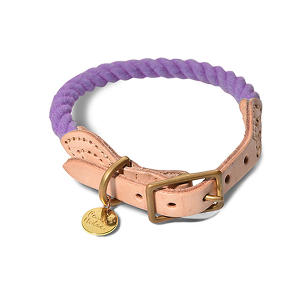 Pawsholic爪迷 手工皮繩拼接項圈-紫色