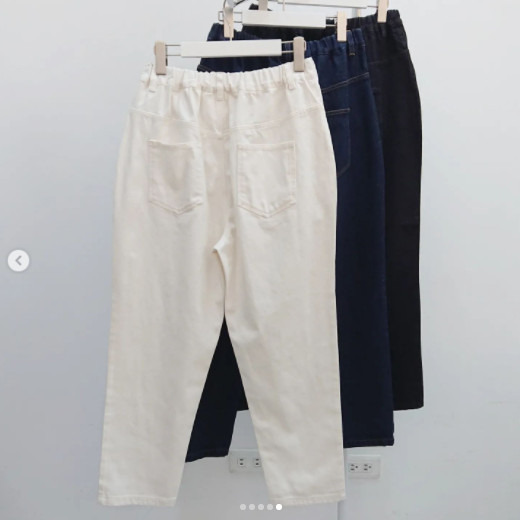 京都品牌定番款棉混亞麻12oz藍染牛仔錐形褲mint In Love Mint Republic