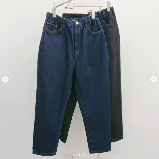 京都品牌定番款棉混亞麻12oz藍染牛仔錐形褲mint In Love Mint Republic