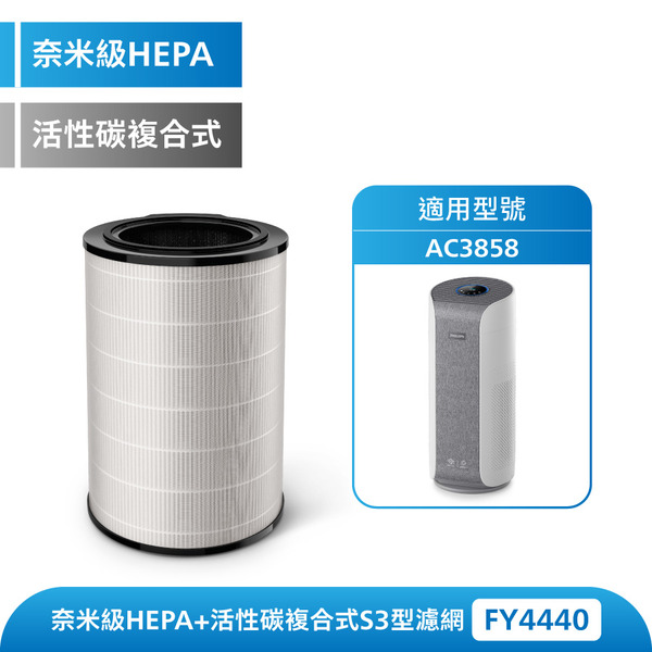 奈米級勁護HEPA&活性碳複合式S3型濾網 (FY4440/30) - 適用: AC3858