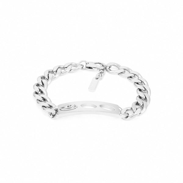 【DIESEL】D Logo 不鏽鋼銀鋒手鍊-銀色 DX1663040