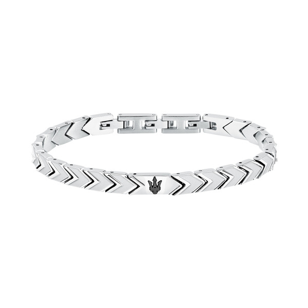 【MASERATI】Iconic 經典之徽三叉戟不鏽鋼銳徽手鍊-銀色 JM225AVD91