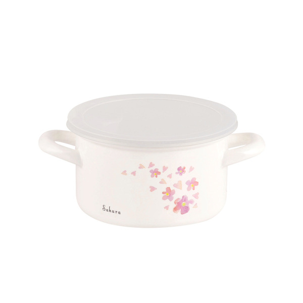 Pl 櫻花琺瑯料理保存鍋15cm 附雙蓋 Hb 2131 野一