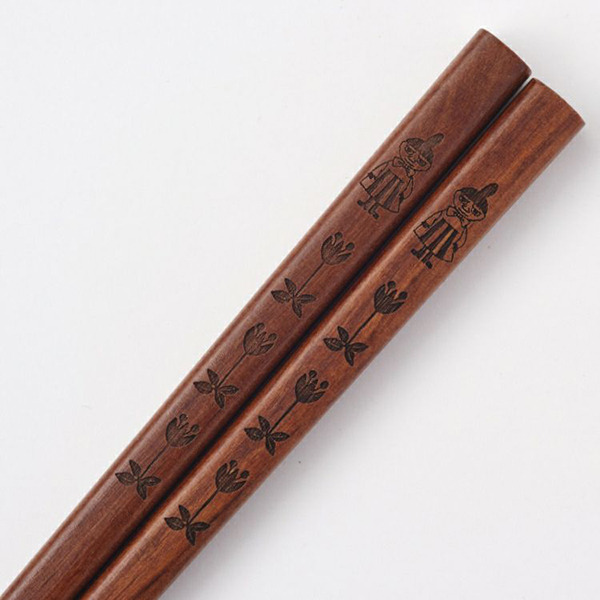 嚕嚕米日製雕印木筷(小美與桃)