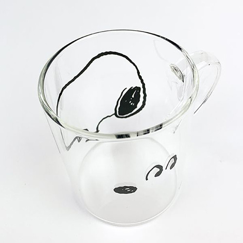 SNOOPY日製玻璃馬克杯(趣味輪廓)