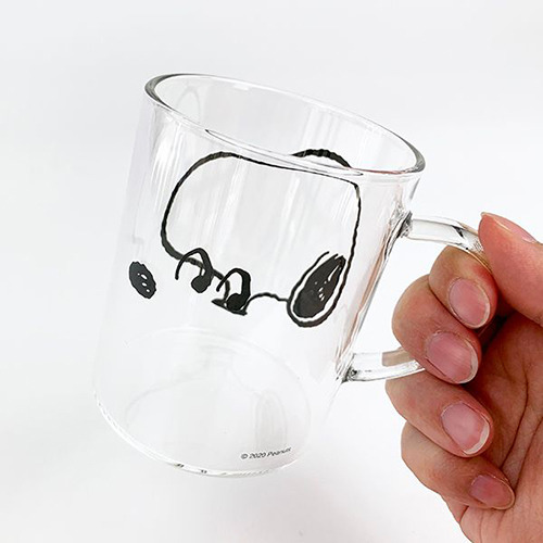 SNOOPY日製玻璃馬克杯(趣味輪廓)