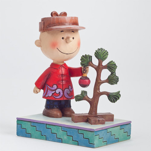 SNOOPY 查理布朗與聖誕小樹塑像-Charlie Brown with Pathetic Treet