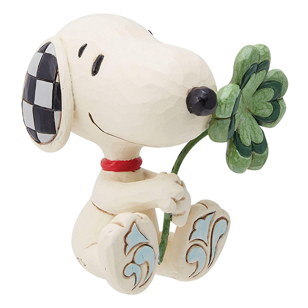 SNOOPY幸運草迷你塑像-Snoopy Holding Clover Mini Figurine