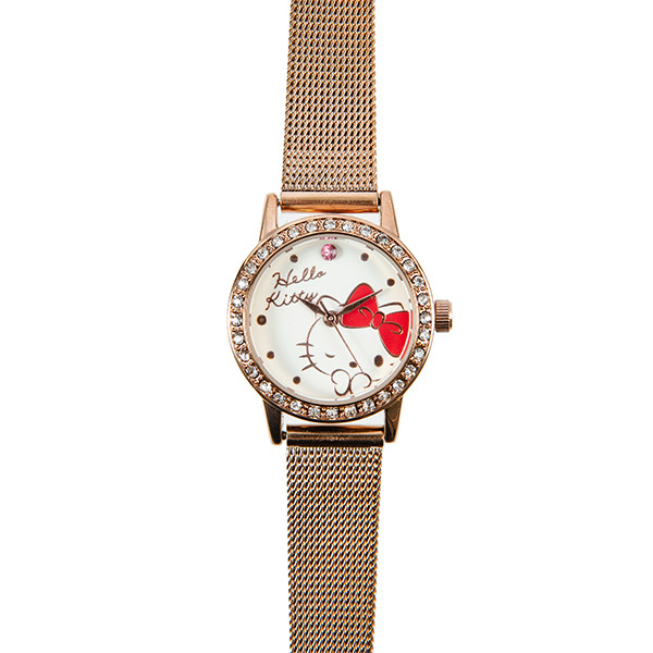HELLO KITTY水鑽鑲飾仕女手錶附盒(手繪可愛)