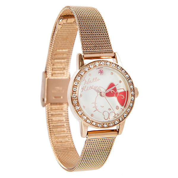 HELLO KITTY水鑽鑲飾仕女手錶附盒(手繪可愛)