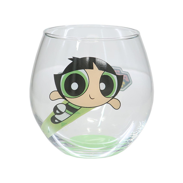 飛天小女警日製不倒翁玻璃杯(毛毛)