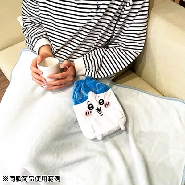 吉伊卡哇粉彩絨毛毯附玩偶束口收納袋(小八貓)