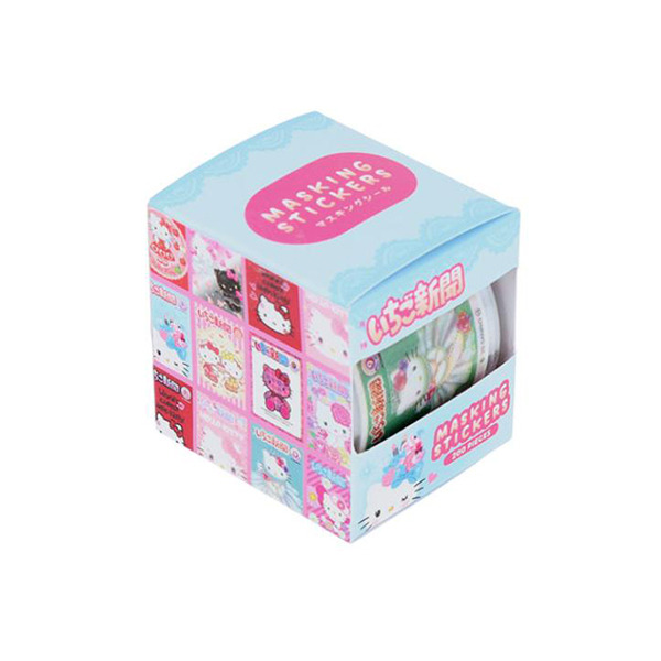 三麗鷗明星捲軸式裝飾貼紙-200枚入(草莓新聞50週年-藍色)