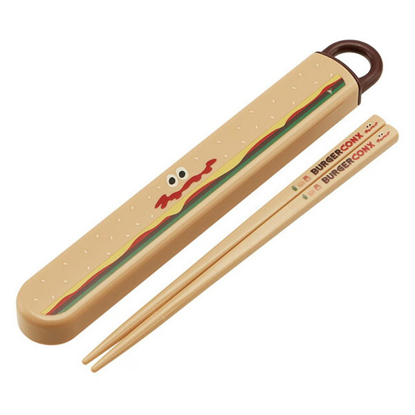 漢堡日製滑蓋式環保筷附盒(大臉)