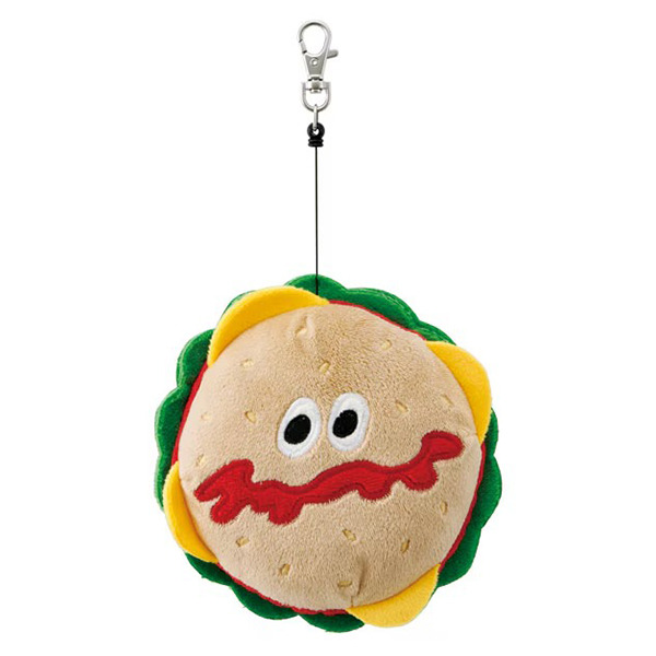 漢堡大臉造型絨毛票卡零錢包