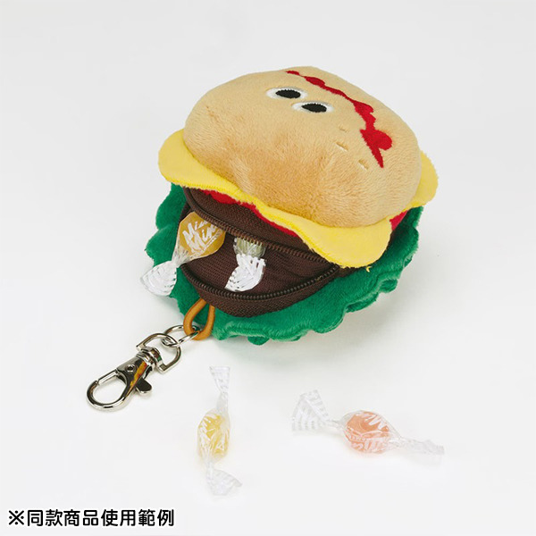 漢堡造型可伸縮絨毛零錢包