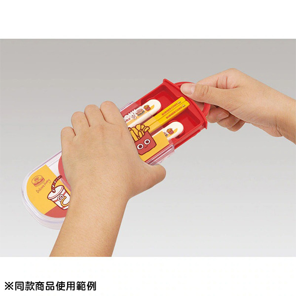 漢堡日製滑蓋式環保餐具3件組(美式好友)