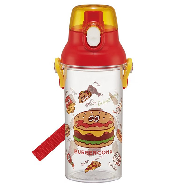 漢堡日製透明直飲水壺-480ml(美式好友)