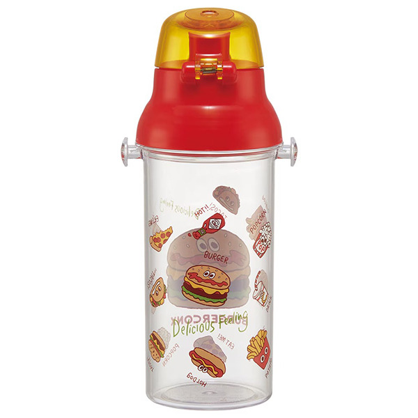 漢堡日製透明直飲水壺-480ml(美式好友)