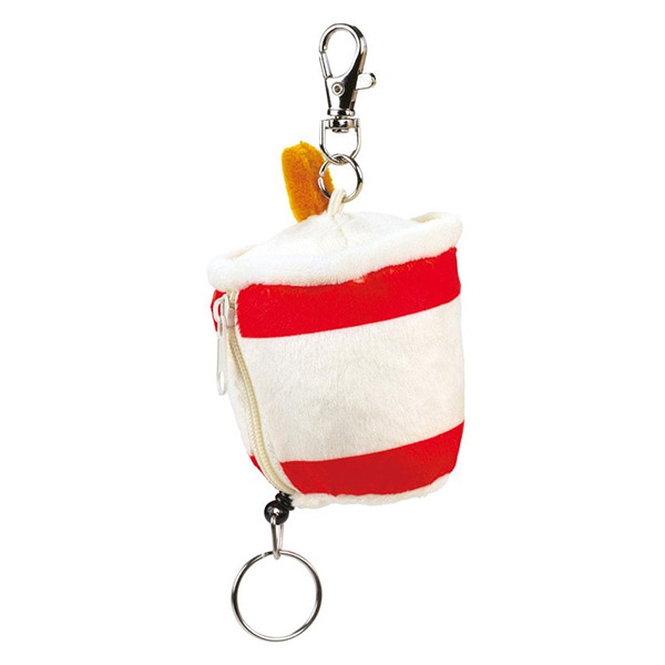 飲料造型可伸縮絨毛零錢包