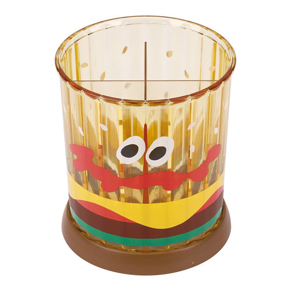 漢堡可旋轉四格筆筒(大臉)