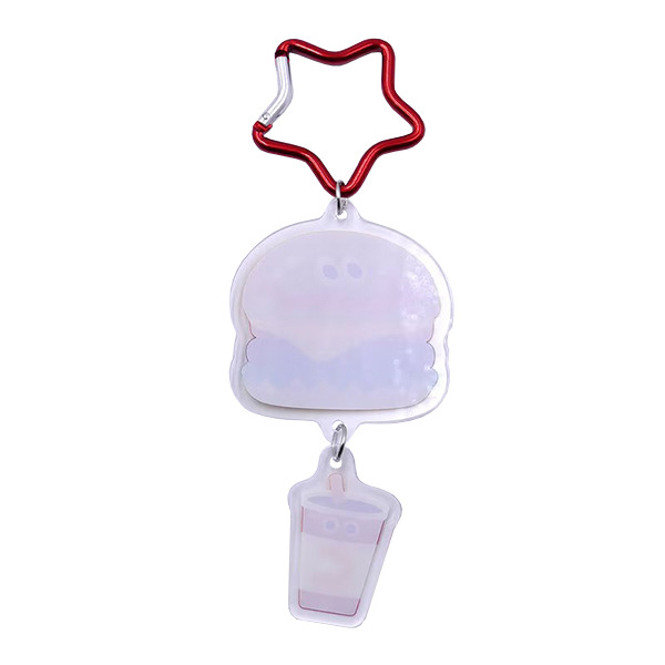 漢堡造型壓克力吊飾附鎖圈