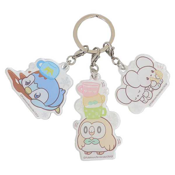 寶可夢Pokepeace造型組合鑰匙圈-冬日窗邊(波加曼x木木梟x一對鼠)
