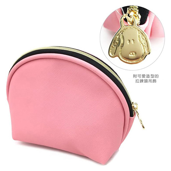 SNOOPY貝殼型化妝包(蝴蝶結-粉)