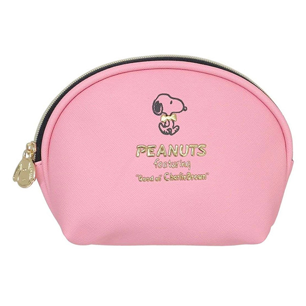 SNOOPY貝殼型化妝包(蝴蝶結-粉)