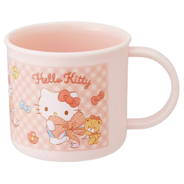 HELLO KITTY日製塑膠水杯/漱口杯-200ml(緞帶)