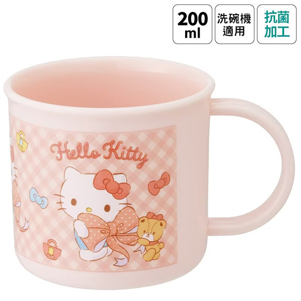 HELLO KITTY日製塑膠水杯/漱口杯-200ml(緞帶)