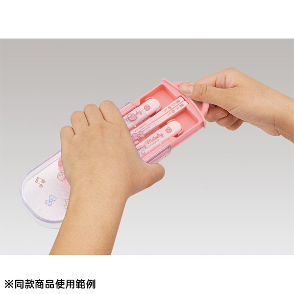 美樂蒂日製滑蓋式環保餐具3件組(緞帶)