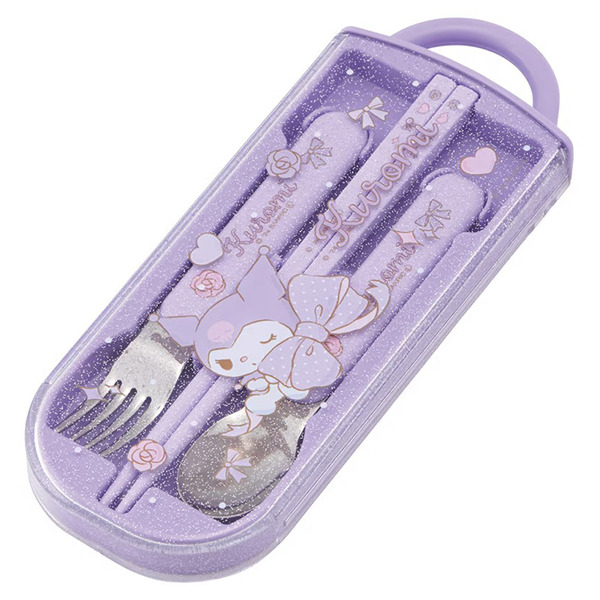 酷洛米日製滑蓋式環保餐具3件組(緞帶)