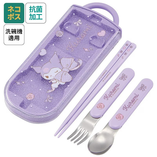 酷洛米日製滑蓋式環保餐具3件組(緞帶)