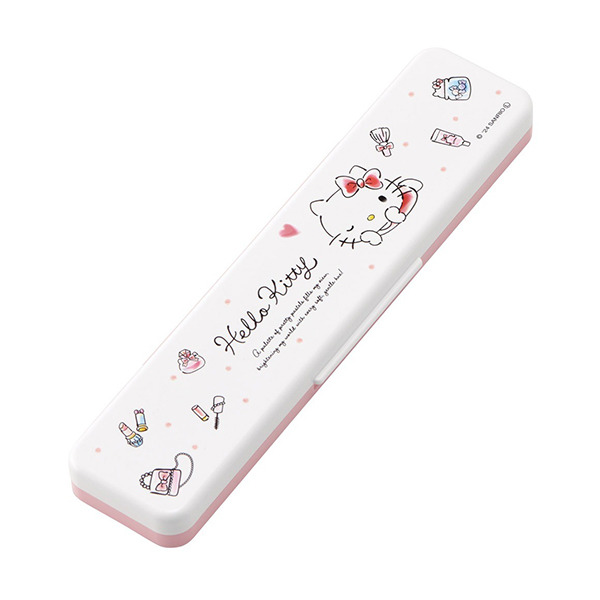 HELLO KITTY日製環保餐具2件組/筷子湯匙附盒(水彩風美麗小物)