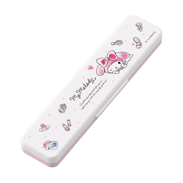 美樂蒂日製環保餐具2件組/筷子湯匙附盒(水彩風美麗小物)