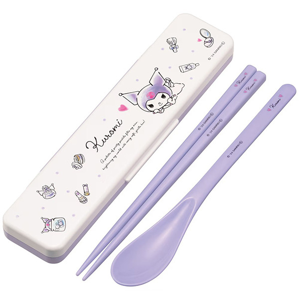 酷洛米日製環保餐具2件組/筷子湯匙附盒(水彩化妝品)