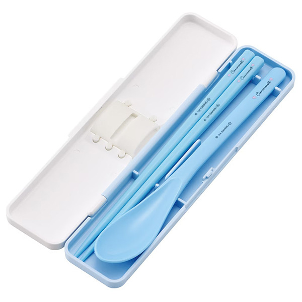 大耳狗日製環保餐具2件組/筷子湯匙附盒(水彩化妝品)