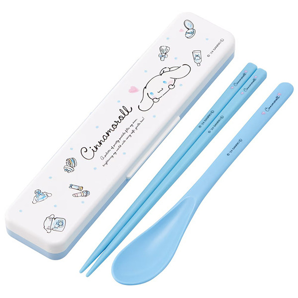 大耳狗日製環保餐具2件組/筷子湯匙附盒(水彩化妝品)