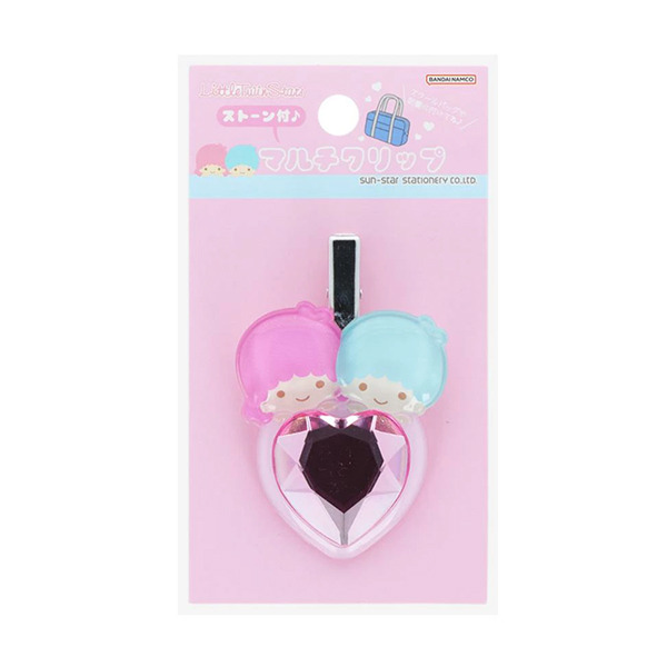 雙星仙子造型髮夾/瀏海固定髮夾(愛心寶石)