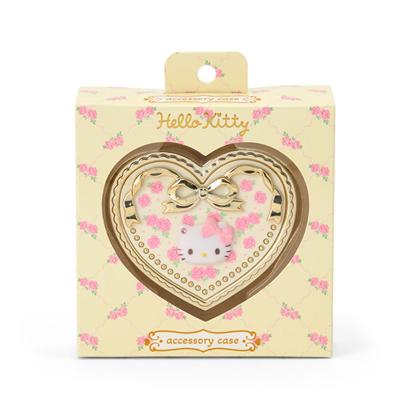 HELLO KITTY心型飾品盒/分格收納盒附鏡(玫瑰)