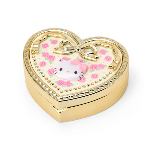 HELLO KITTY心型飾品盒/分格收納盒附鏡(玫瑰)