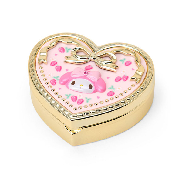 美樂蒂心型飾品盒/分格收納盒附鏡(草莓)