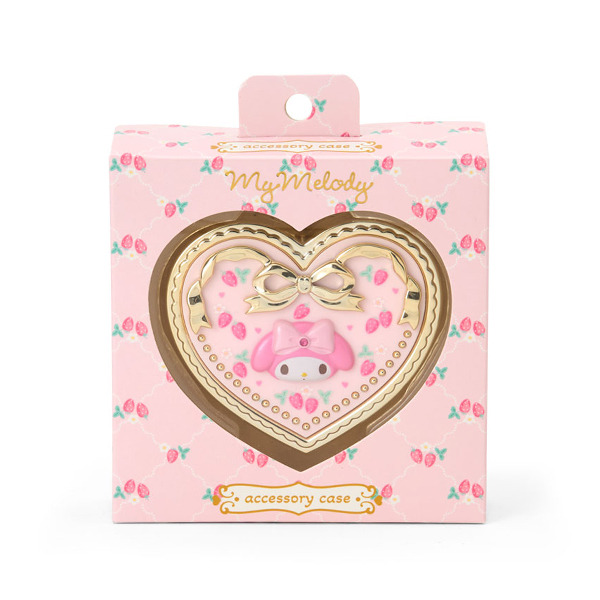 美樂蒂心型飾品盒/分格收納盒附鏡(草莓)