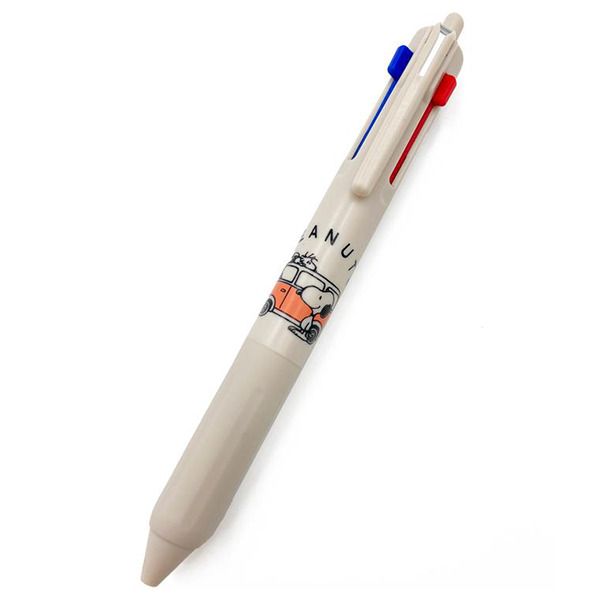 SNOOPY*UNI JETSTREAM三色溜溜筆(校車)